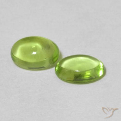 Pedras preciosas de Peridoto verde vivo natural de 1.02 ct, oval, Transparente