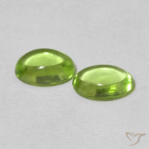 Pedras preciosas de Peridoto verde vivo natural de 1.02 ct, oval, Transparente