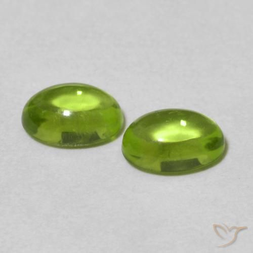 Pedras preciosas de Peridoto verde vivo natural de 1.30 ct, oval, Transparente