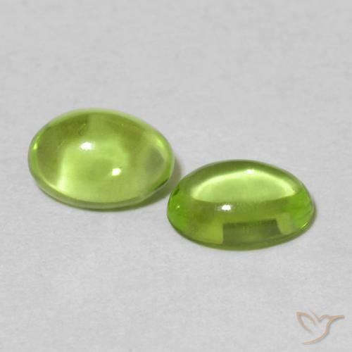 Pedras preciosas de Peridoto Verde médio natural de 1.12 ct, oval, Transparente