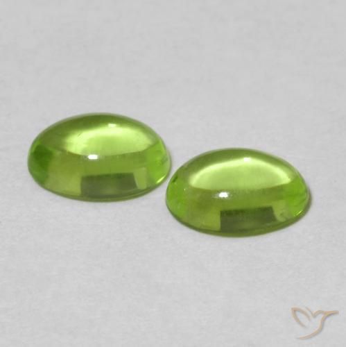 Pedras preciosas de Peridoto Verde médio natural de 1.12 ct, oval, Transparente