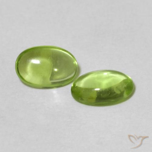 Pedras preciosas de Peridoto Verde médio natural de 0.89 ct, oval, Transparente