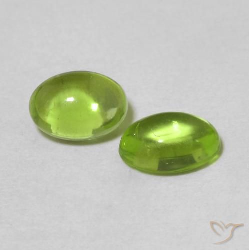 Pedras preciosas de Peridoto verde vivo natural de 1.16 ct, oval, Transparente