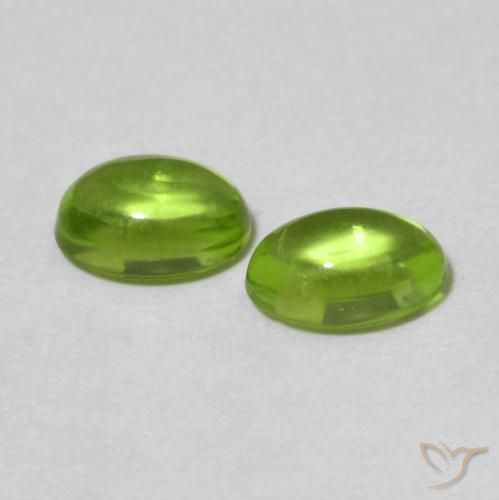 Pedras preciosas de Peridoto verde vivo natural de 1.16 ct, oval, Transparente