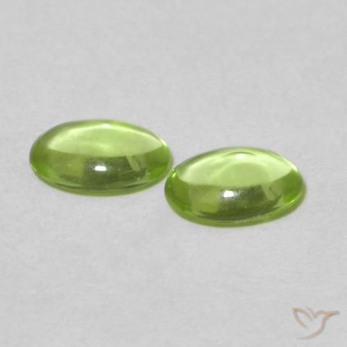 Pedras preciosas de Peridoto Verde médio natural de 0.83 ct, oval, Transparente