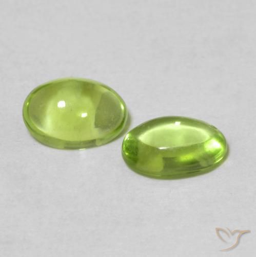 Pedras preciosas de Peridoto Verde médio natural de 0.99 ct, oval, Transparente