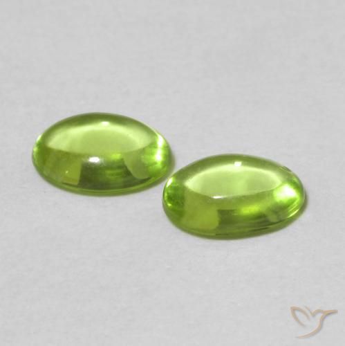 Pedras preciosas de Peridoto Verde médio natural de 0.99 ct, oval, Transparente