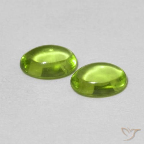Pedras preciosas de Peridoto Verde médio natural de 0.98 ct, oval, Transparente