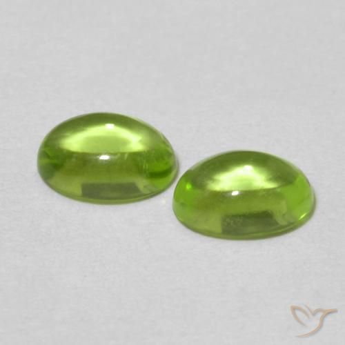 Pedras preciosas de Peridoto Verde médio natural de 1.21 ct, oval, Transparente