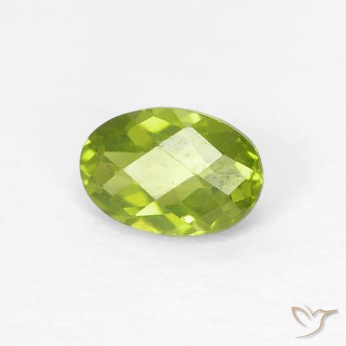 Peridoto verde vivo Natural 0.62ct, oval, VS