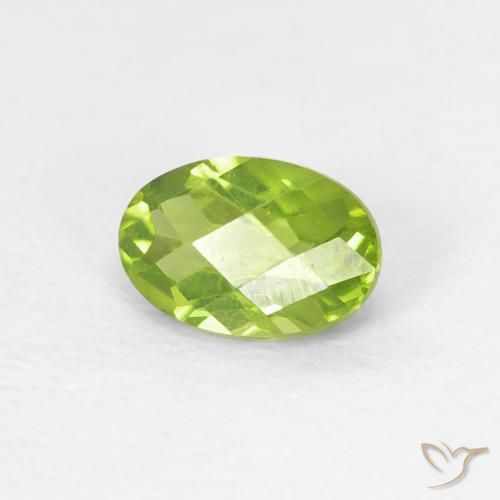 Peridoto Verde Vivo Claro Natural 0.62ct, oval, VVS-VS