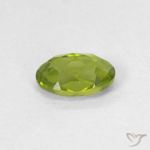 Peridoto verde vivo Natural 0.55ct, oval, VVS-VS