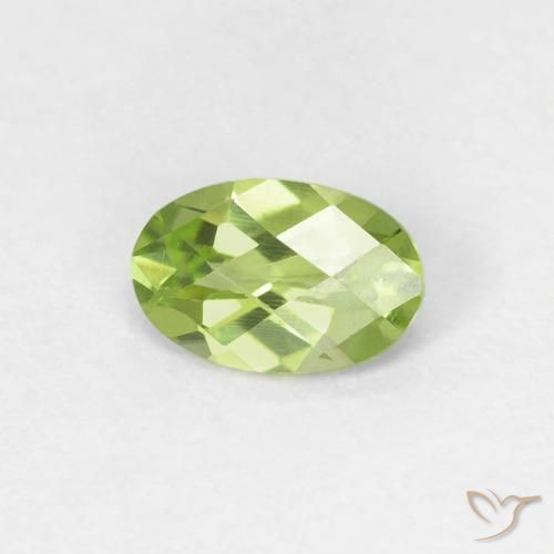 Peridoto verde vivo Natural 0.44ct, oval, VVS-VS