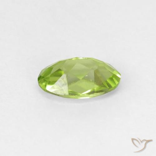 Peridoto verde vivo Natural 0.44ct, oval, VVS-VS