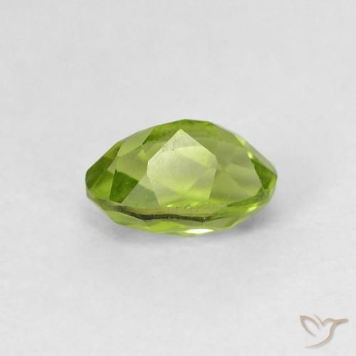 Peridoto verde vivo Natural 0.70ct, oval, VVS-VS