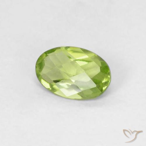 Peridoto Verde Vivo Claro Natural 0.49ct, oval, VVS-VS