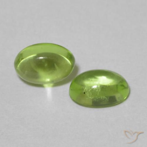 Pedras preciosas de Peridoto Verde médio natural de 1.18 ct, oval, Transparente