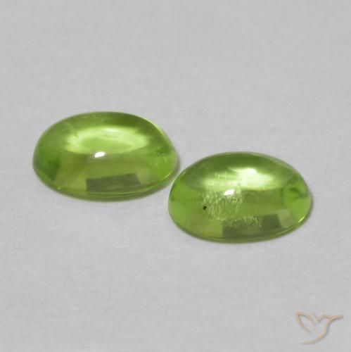 Pedras preciosas de Peridoto Verde médio natural de 1.18 ct, oval, Transparente
