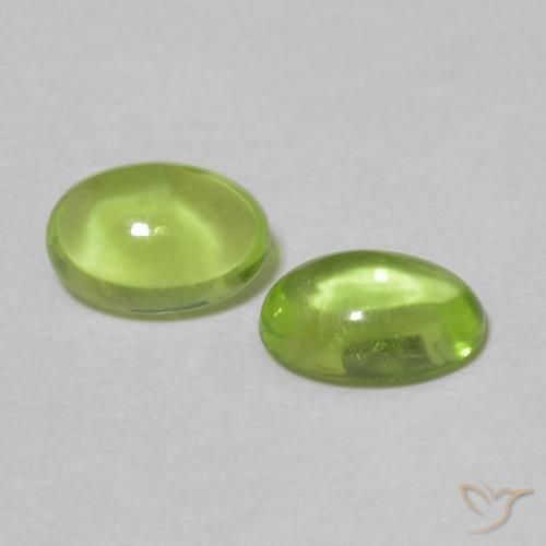 Pedras preciosas de Peridoto Verde amarelado natural de 1.14 ct, oval, Transparente