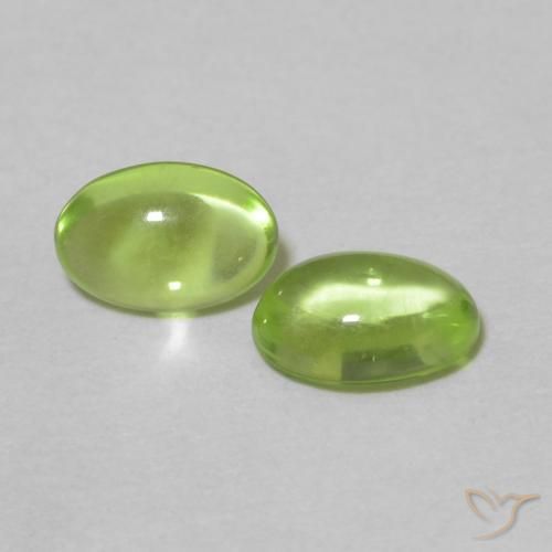 Pedras preciosas de Peridoto Verde amarelado natural de 1.06 ct, oval, Transparente