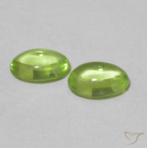 Pedras preciosas de Peridoto Verde amarelado natural de 1.06 ct, oval, Transparente