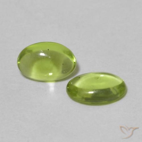 Pedras preciosas de Peridoto verde vivo natural de 0.87 ct, oval, Transparente