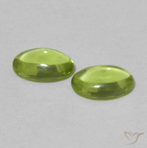 Pedras preciosas de Peridoto verde vivo natural de 0.87 ct, oval, Transparente