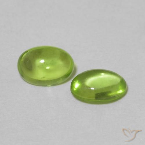 Pedras preciosas de Peridoto Verde médio natural de 0.99 ct, oval, Transparente