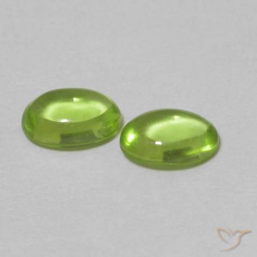 Pedras preciosas de Peridoto Verde médio natural de 0.99 ct, oval, Transparente