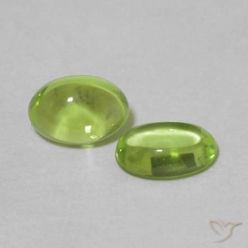 Pedras preciosas de Peridoto Verde amarelado natural de 1.11 ct, oval, Transparente