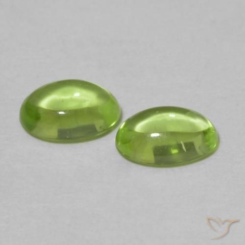 Pedras preciosas de Peridoto Verde amarelado natural de 1.11 ct, oval, Transparente