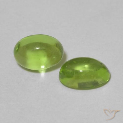 Pedras preciosas de Peridoto Verde amarelado vivo natural de 1.35 ct, oval, Transparente