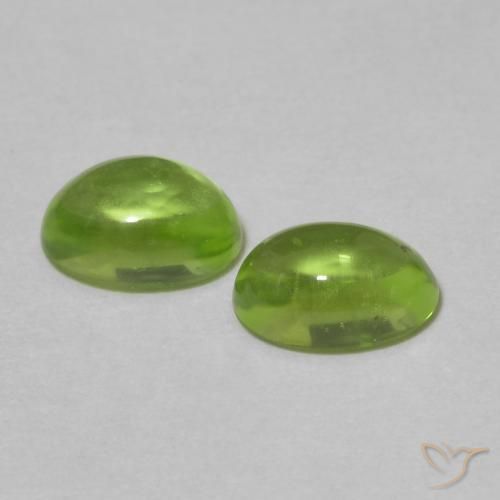 Pedras preciosas de Peridoto Verde amarelado vivo natural de 1.35 ct, oval, Transparente