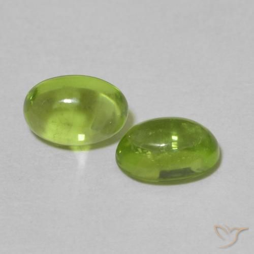 Pedras preciosas de Peridoto Verde amarelado vivo natural de 1.25 ct, oval, Transparente