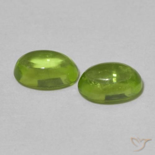 Pedras preciosas de Peridoto Verde amarelado vivo natural de 1.25 ct, oval, Transparente