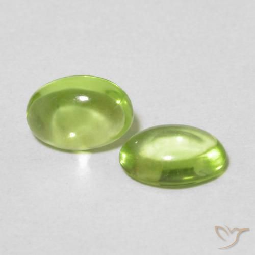 Pedras preciosas de Peridoto Verde amarelado vivo natural de 0.92 ct, oval, Transparente