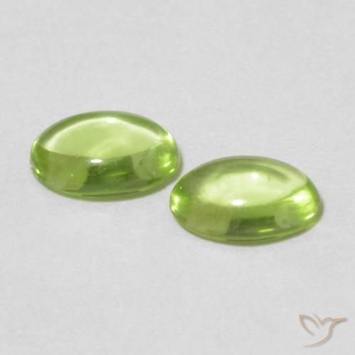 Pedras preciosas de Peridoto Verde amarelado vivo natural de 0.92 ct, oval, Transparente