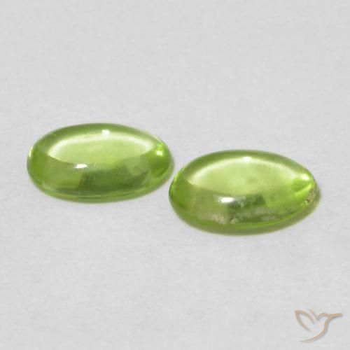 Pedras preciosas de Peridoto Verde médio natural de 0.84 ct, oval, Transparente