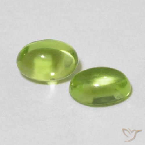 Pedras preciosas de Peridoto Verde médio natural de 1.20 ct, oval, Transparente