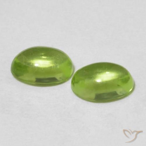 Pedras preciosas de Peridoto Verde médio natural de 1.20 ct, oval, Transparente