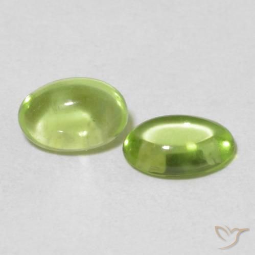 Pedras preciosas de Peridoto verde vivo natural de 1.02 ct, oval, Transparente