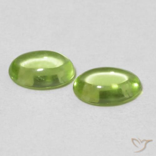 Pedras preciosas de Peridoto verde vivo natural de 1.02 ct, oval, Transparente
