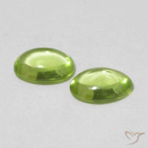 Pedras preciosas de Peridoto Verde médio natural de 0.88 ct, oval, Transparente