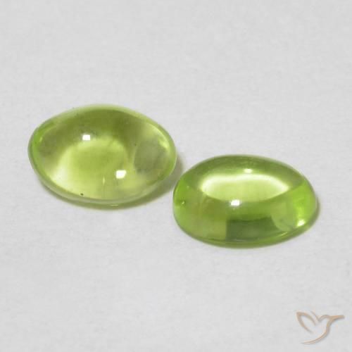 Pedras preciosas de Peridoto Verde claro natural de 1.04 ct, oval, Transparente