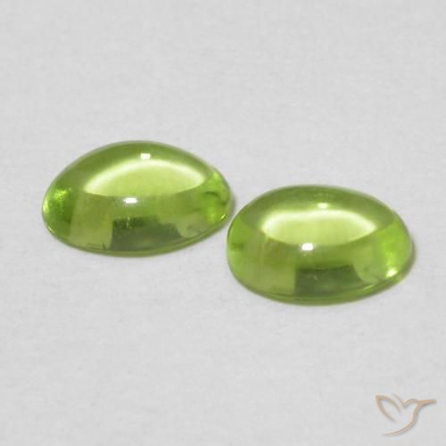 Pedras preciosas de Peridoto Verde claro natural de 1.04 ct, oval, Transparente