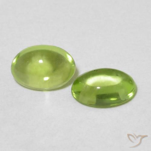Pedras preciosas de Peridoto Verde médio natural de 1.04 ct, oval, Transparente