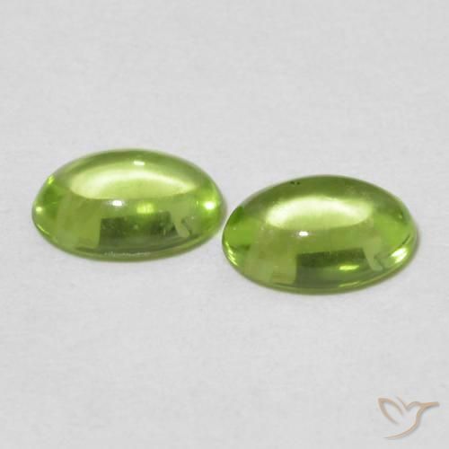 Pedras preciosas de Peridoto Verde médio natural de 1.04 ct, oval, Transparente