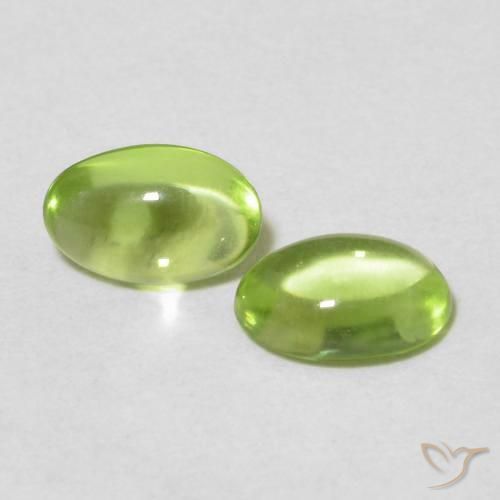 Pedras preciosas de Peridoto Verde médio natural de 0.99 ct, oval, Transparente