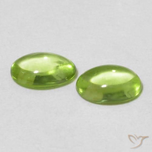 Pedras preciosas de Peridoto Verde médio natural de 0.99 ct, oval, Transparente