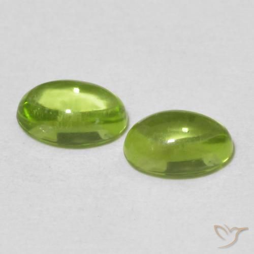 Pedras preciosas de Peridoto verde vivo natural de 1.18 ct, oval, Transparente